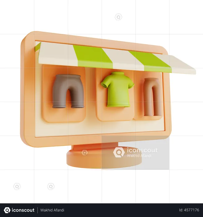 Online Shopping Store  3D Illustration