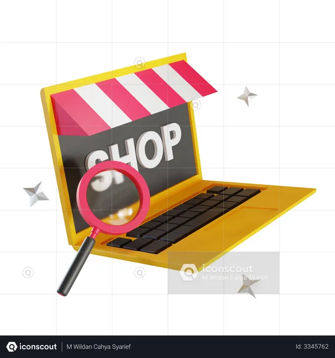 Online Shopping Store  3D Illustration