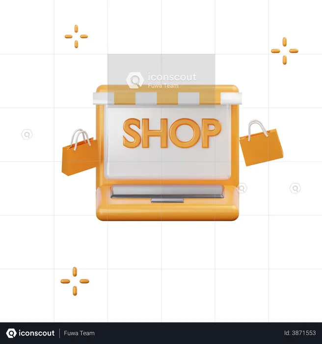 Online Shopping Store  3D Illustration