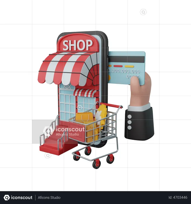 Zahlung beim Online-Shopping  3D Illustration