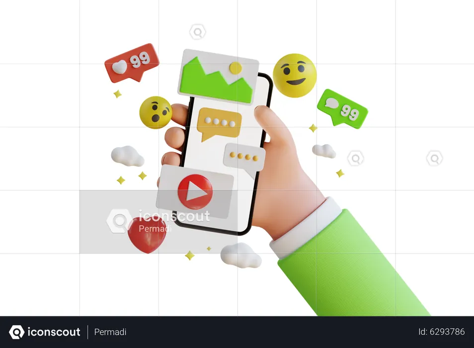 Online Social Media Chat  3D Illustration