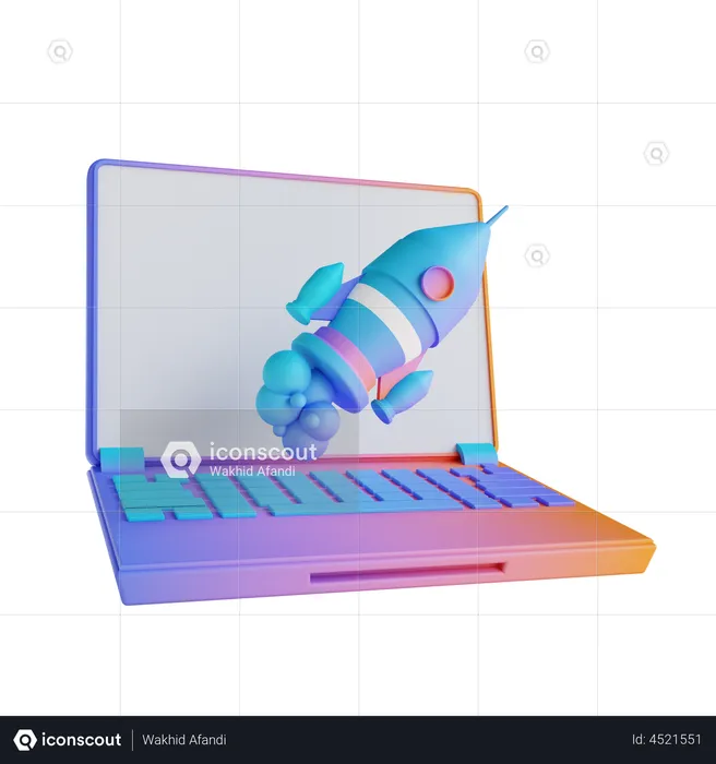 Online Startup  3D Illustration