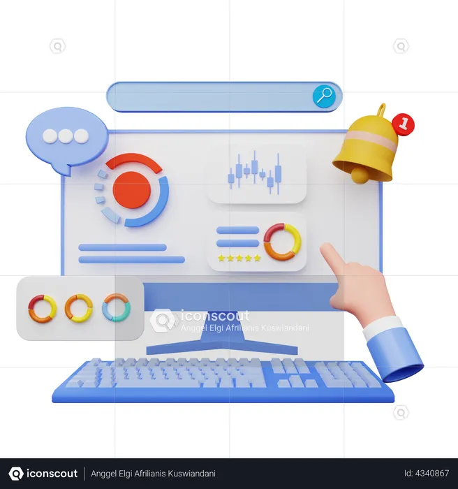 Online statistical analysis  3D Illustration