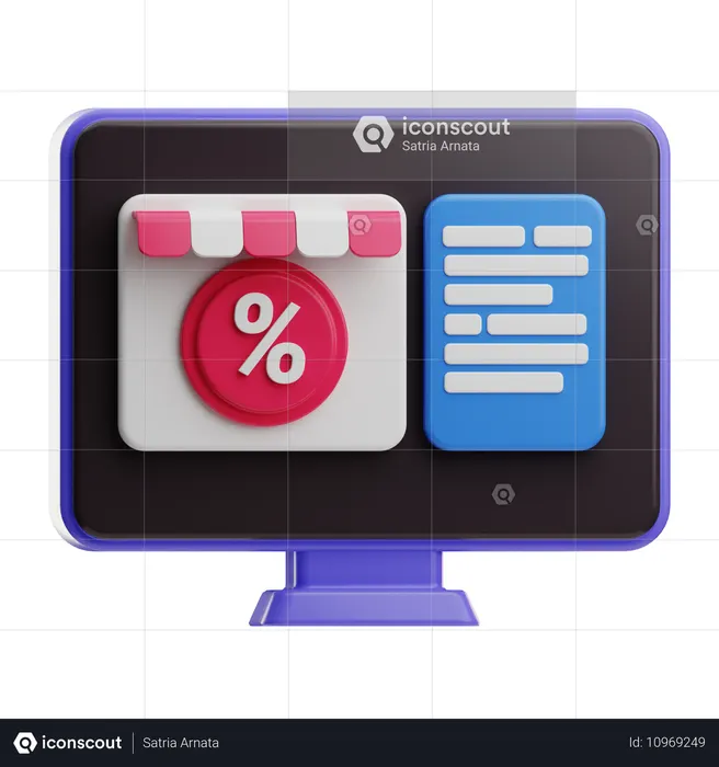 온라인 매장  3D Icon