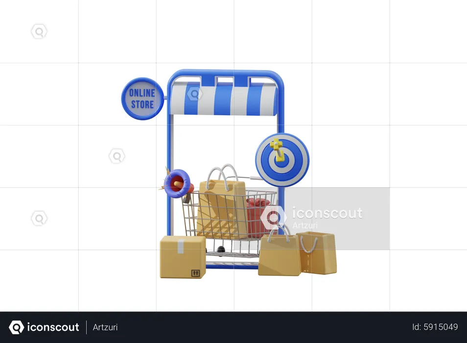 Online Store  3D Illustration