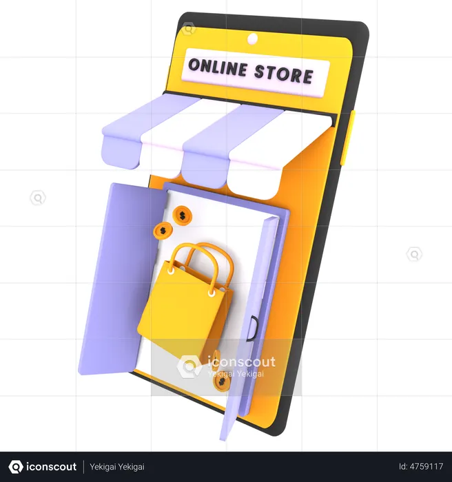 Online Store  3D Illustration