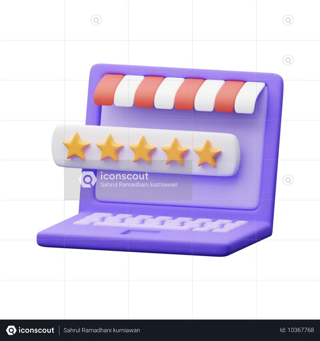 Online Store Rating  3D Icon