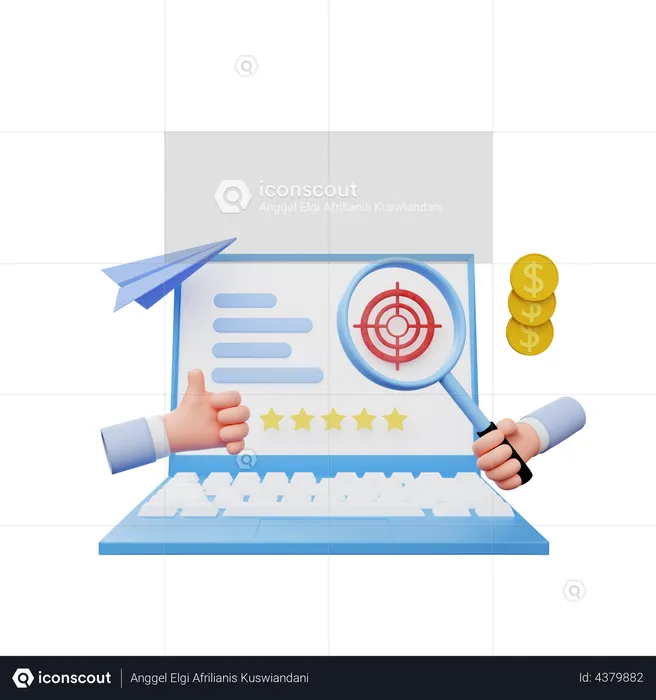 Online target analysis  3D Illustration