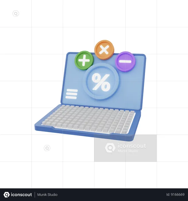 Online Tax Calculation  3D Icon