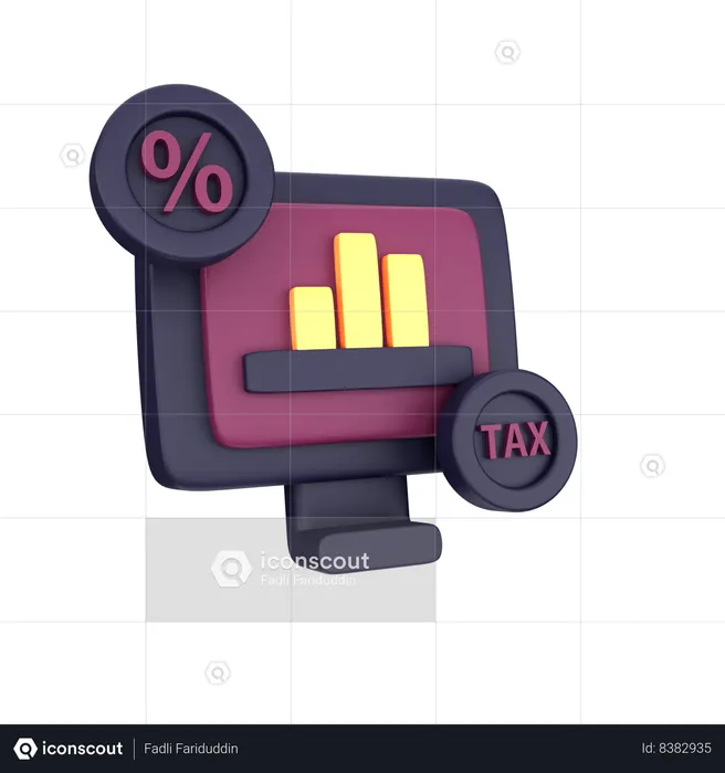 Online Tax Chart  3D Icon