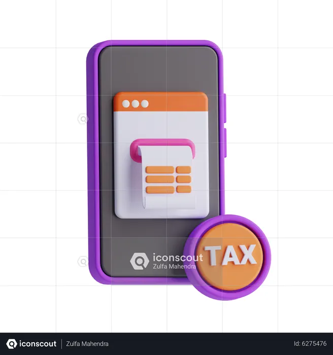 Online Tax Payment  3D Icon