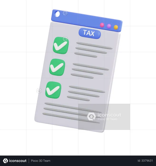 Online Tax Payment  3D Illustration