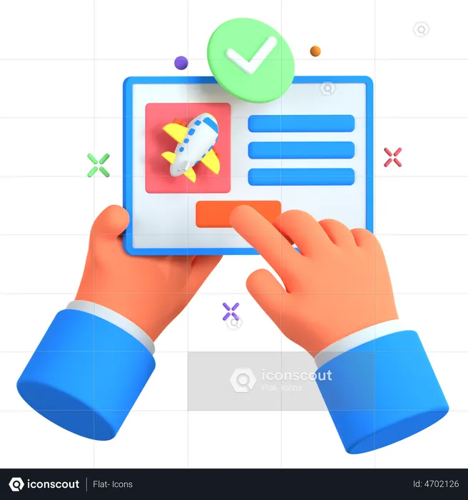 Online Ticket Booking  3D Illustration