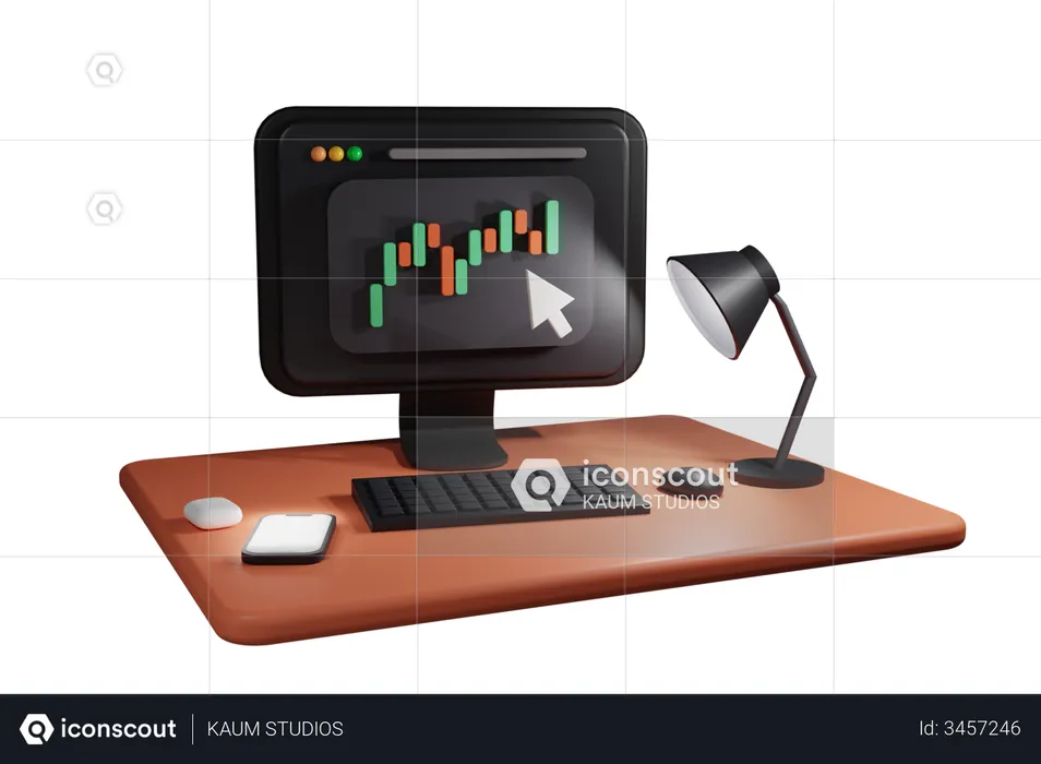 Online Trading  3D Illustration