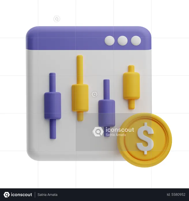 Online Trading Chart  3D Icon
