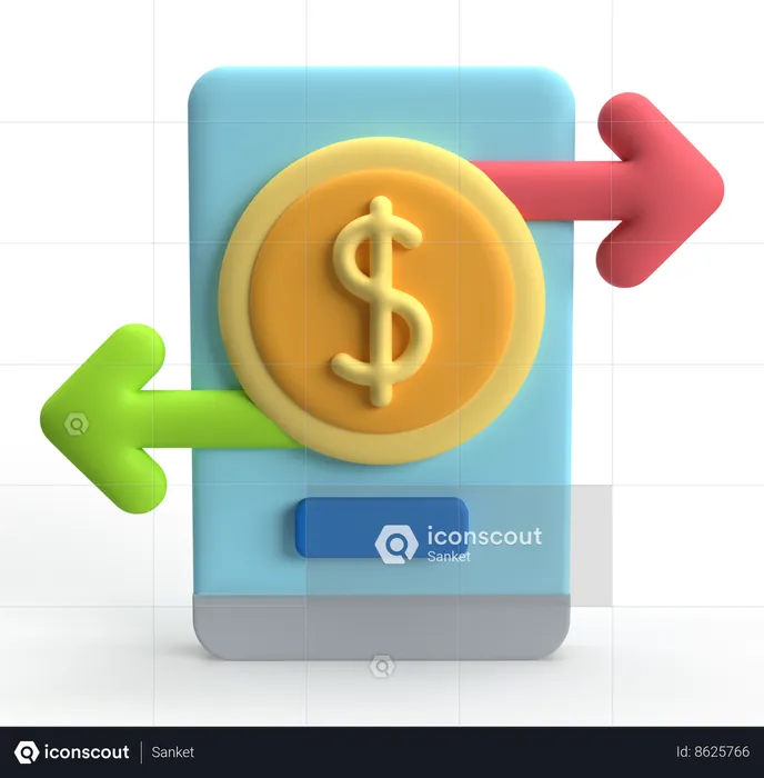 Online Transfer Money  3D Icon