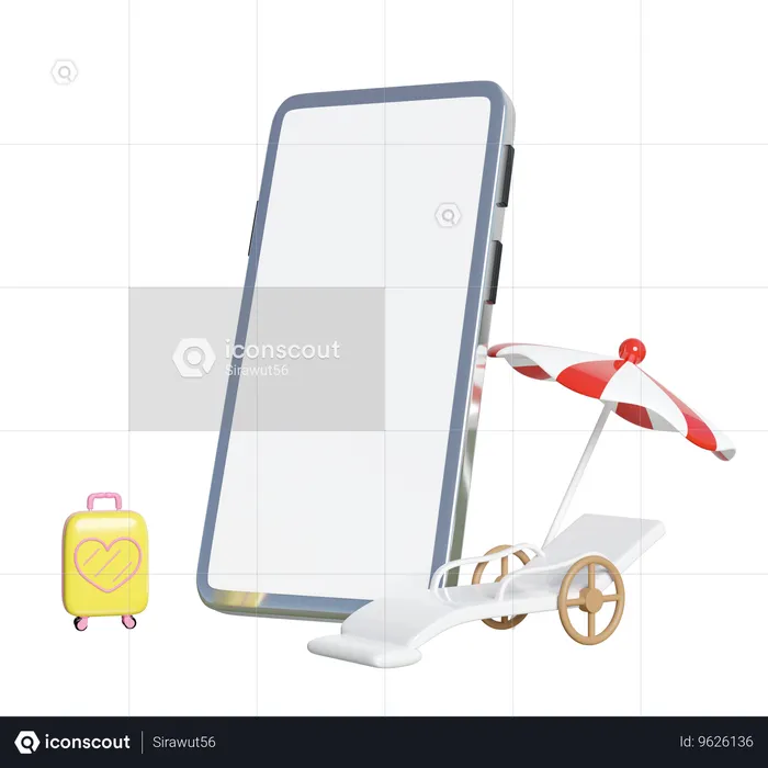 Online Travel Booking  3D Icon