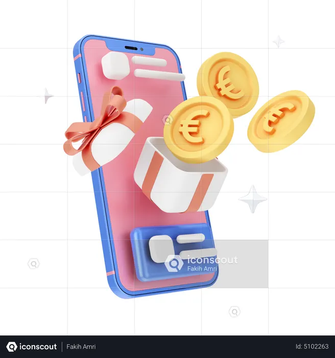 Online Unboxing Euro  3D Icon