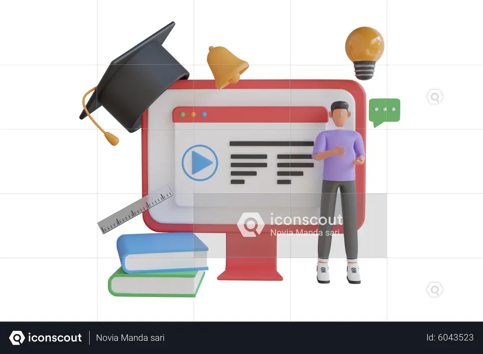 Online-Unterricht  3D Icon