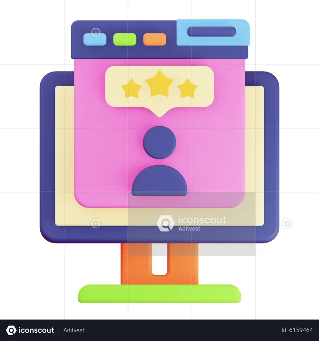 Online User Review  3D Icon