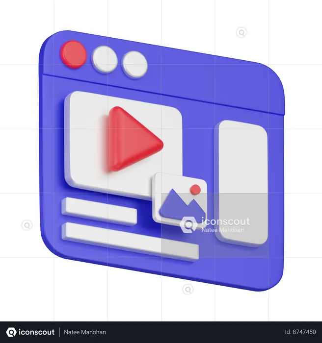 Online Video  3D Icon