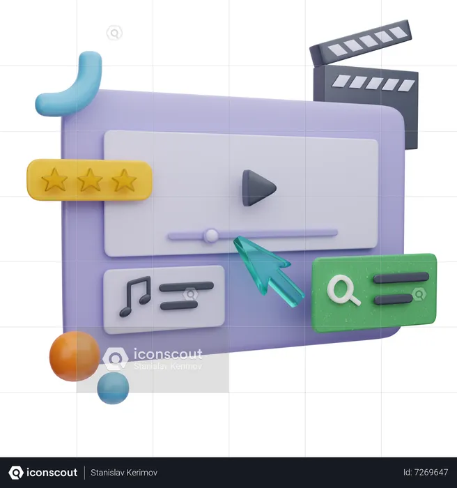 Online Video Editor  3D Illustration