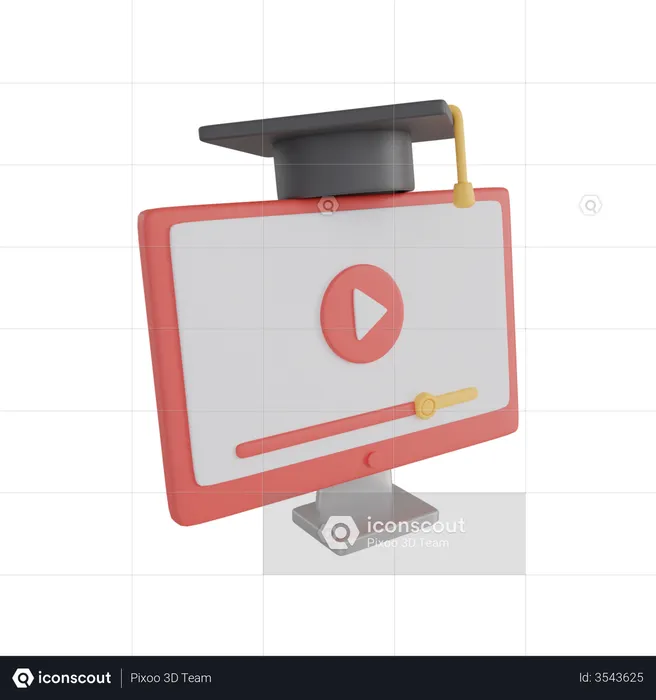 Online Video Learning  3D Illustration
