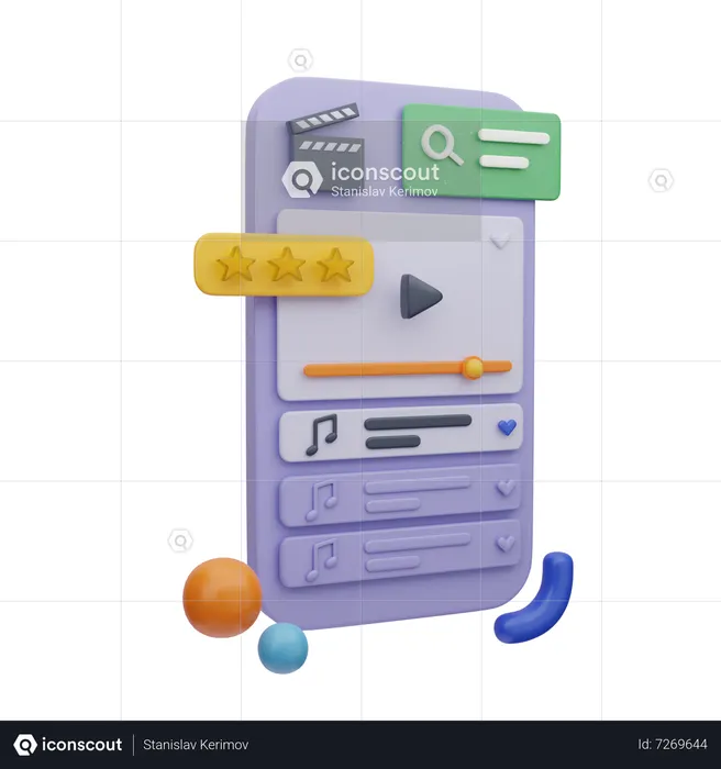 Online-Videoplayer  3D Icon