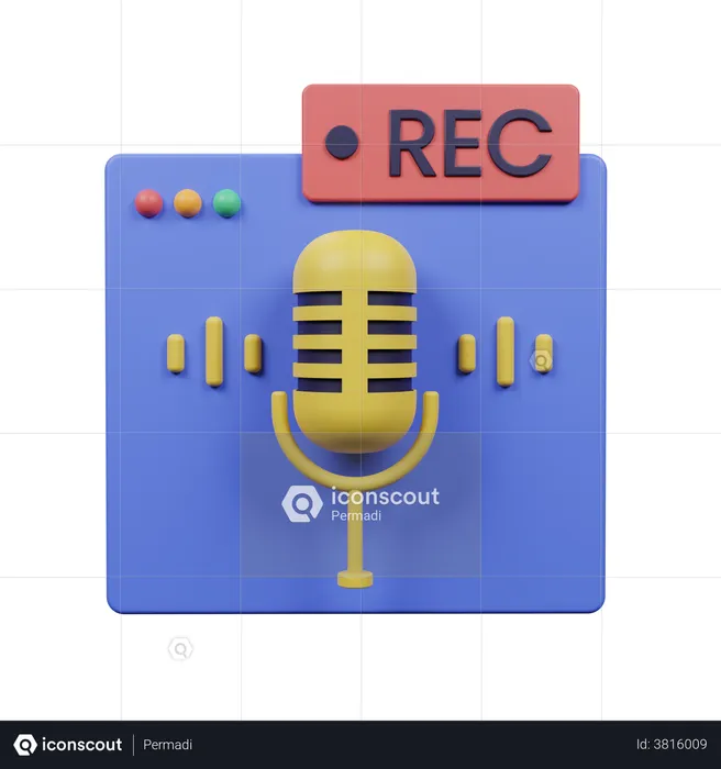 Online Voice Recording  3D Illustration