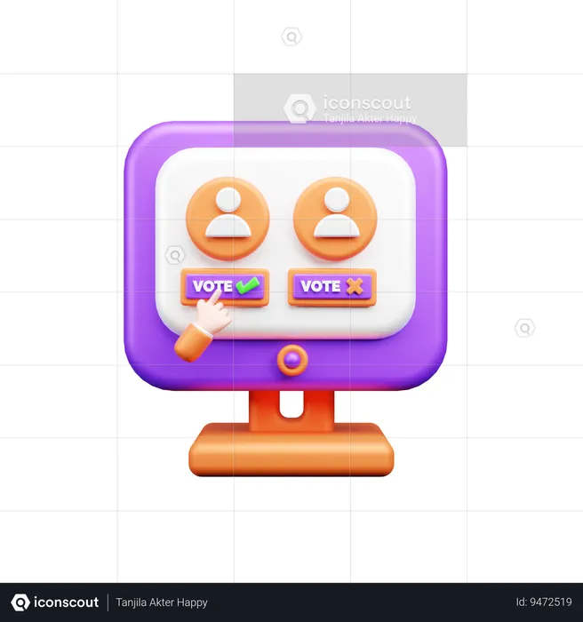 Online Voting  3D Icon