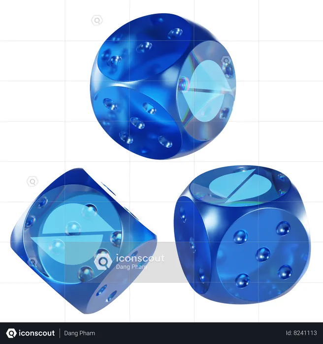 Ont Glass Dice Crypto  3D Icon