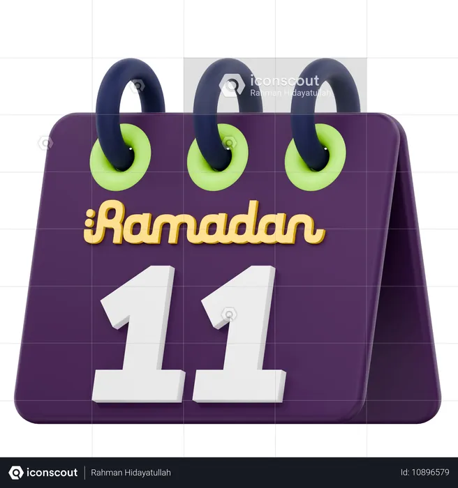 Onzième jour du calendrier du Ramadan Célébration du Ramadan  3D Icon