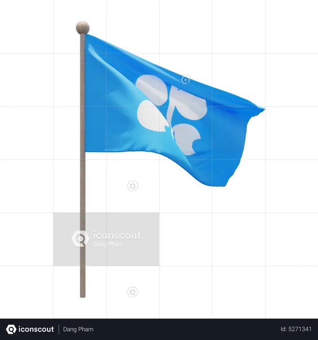 OPEC Flagpole Flag 3D Icon