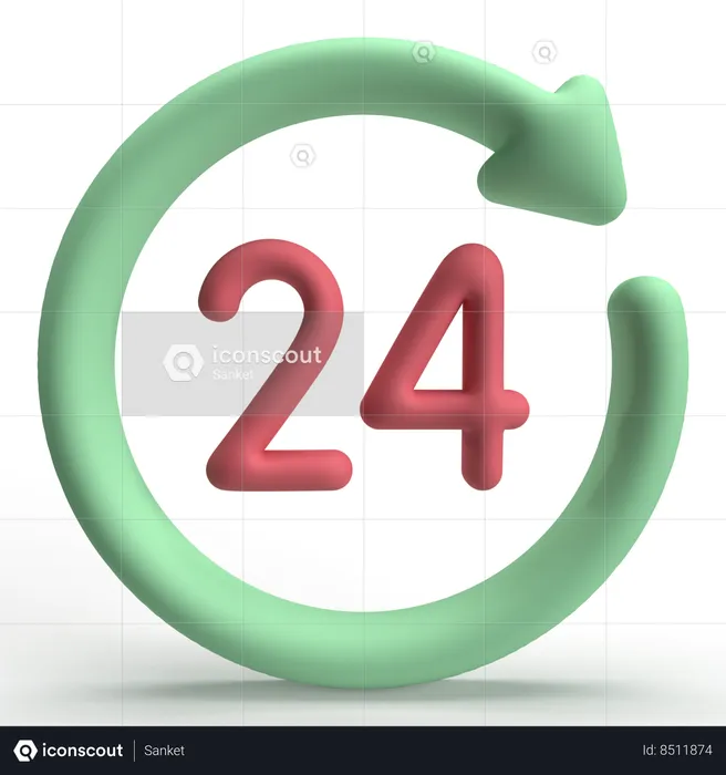 Open 24 Hours  3D Icon