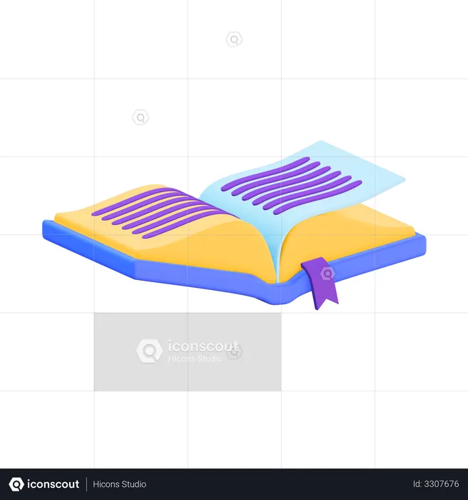 Open Book  3D Illustration
