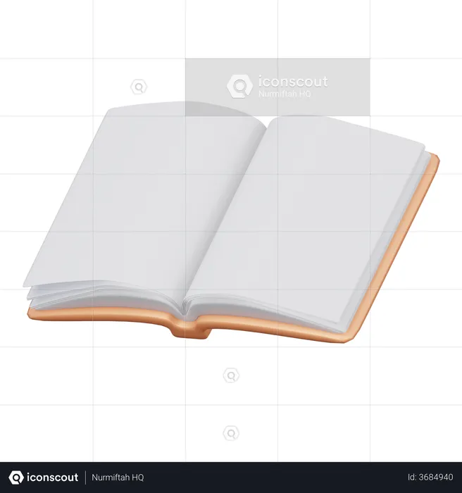 Open Book  3D Illustration