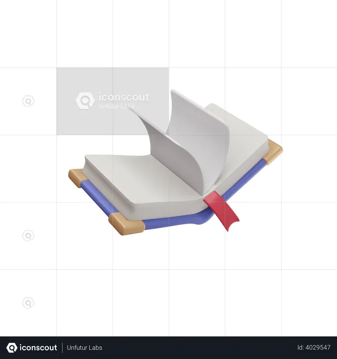 Open Book  3D Illustration