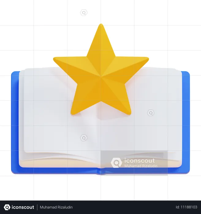 OPEN BOOK WITH STARS  3D Icon