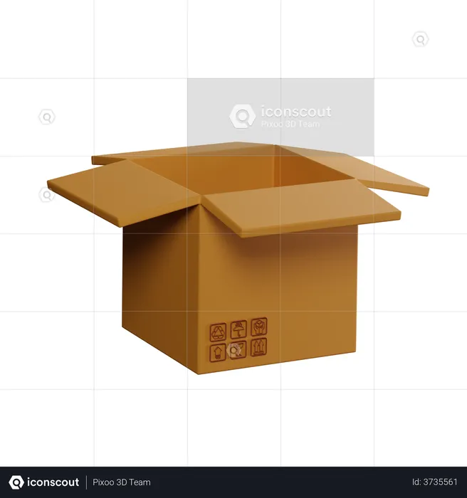 Open Box  3D Illustration