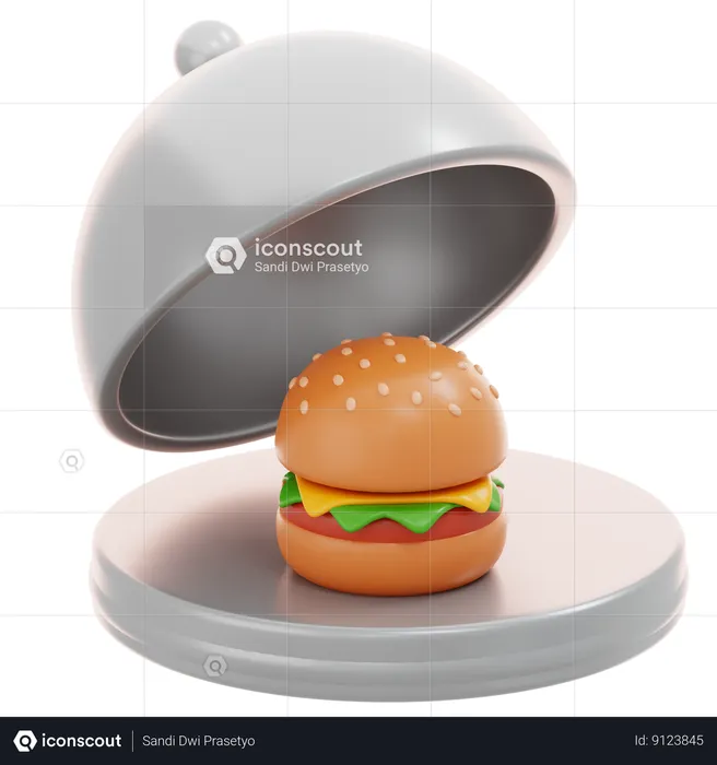 Open Burger  3D Icon