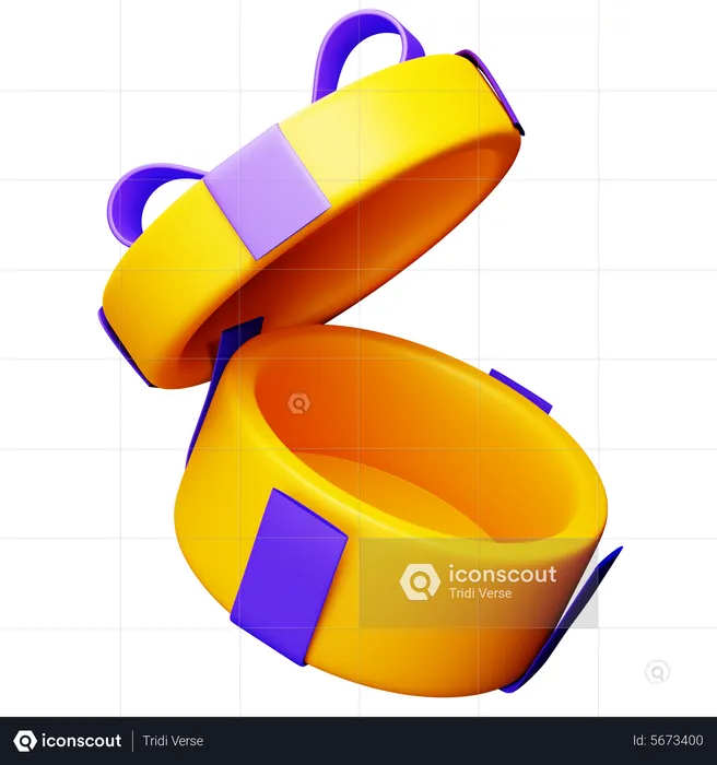 Open Circle Gift Box  3D Icon