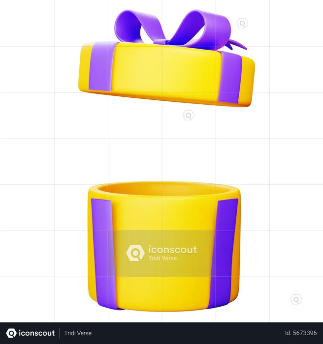 Open Circle Gift Box  3D Icon