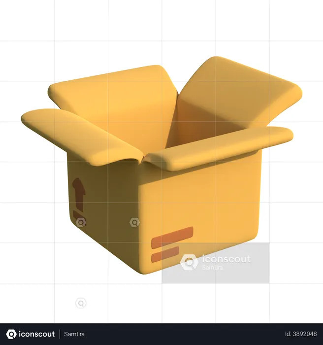 Open Delivery Box  3D Illustration