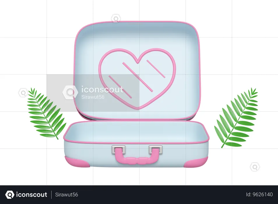 Open Empty Suitcase  3D Icon