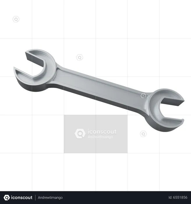 Open Ended Wrench  3D Icon