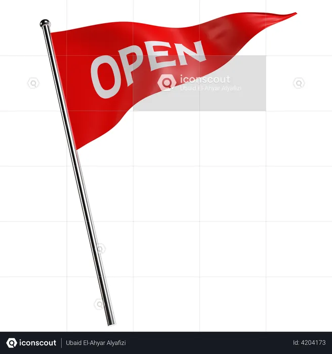 Open Flag  3D Illustration