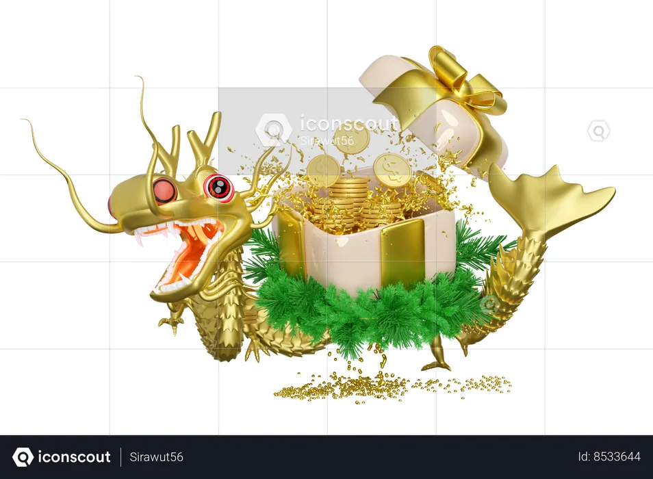 Open gift box  3D Illustration