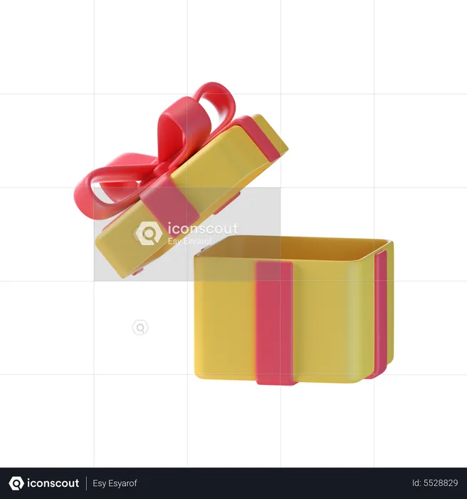 Open Gift Box  3D Icon