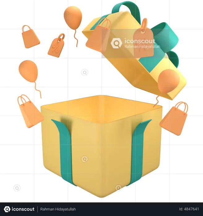 Open Gift Box  3D Icon