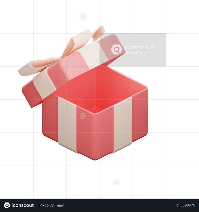 Open Gift Box  3D Illustration